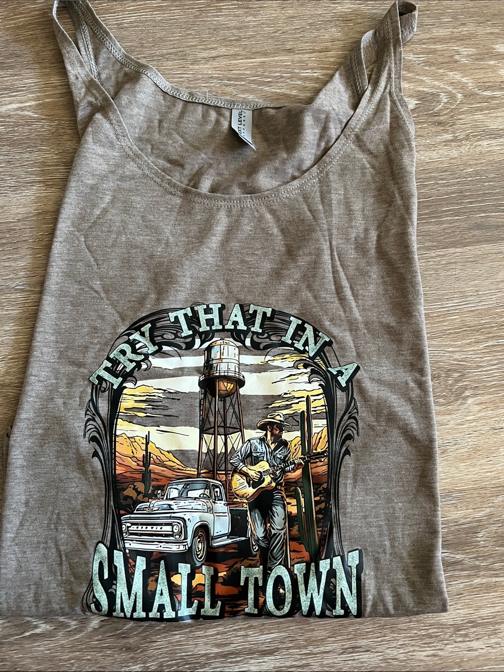Graphic Tank Top - Try That in a Small Town